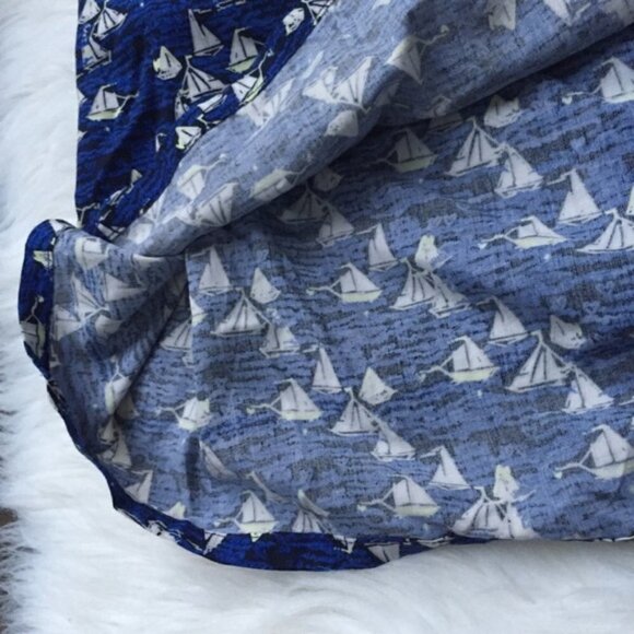 GAP Blue Sailboat Pattern Pull-on Skirt Sz M - Picture 4 of 6